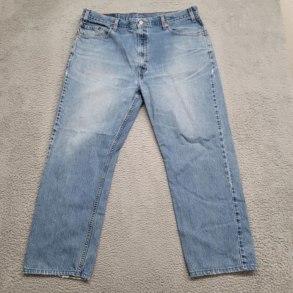Vintage Levis Jeans Mens 40x30 Blue Denim 505‎ Regular Fit Straight Distressed